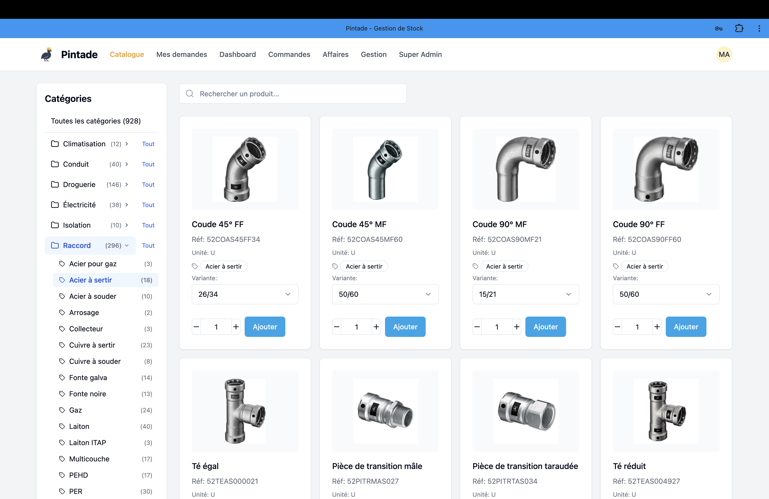 Interface Pintade - Tableau de bord mobile 2
